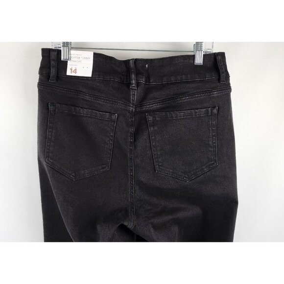 LANE BRYANT Jeans Women 14 Black Tighter Tummy High Rise Straight Leg Denim NWT - Picture 9 of 13